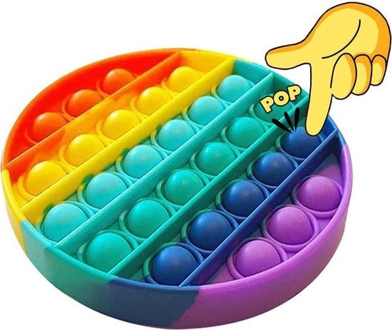 luviq pop it fidget toy regenboog ronde vorm multi colour