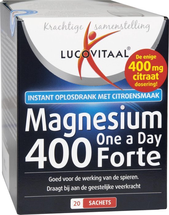 lucovitaal magnesium one a day 400 forte voedingssupplement 20 sachets