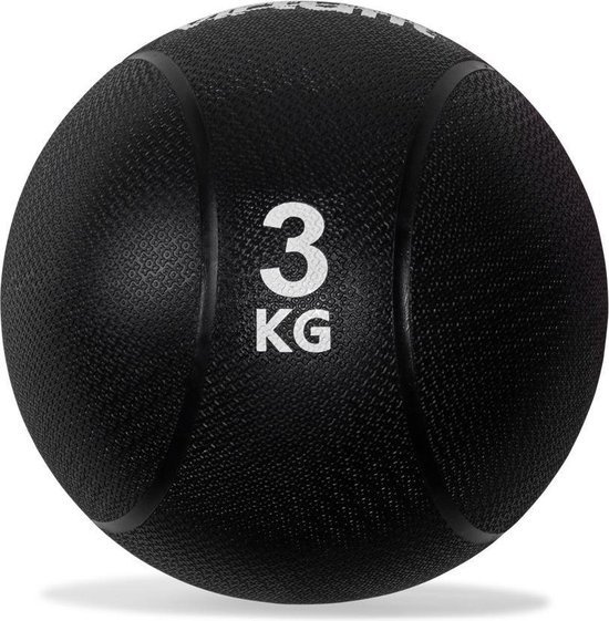 medicijnbal virtufit gewichtbal rubber 3 kg zwart
