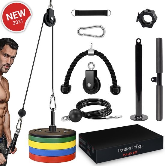 positive things home gym fitness set krachtstation kabelsysteem tricep touw