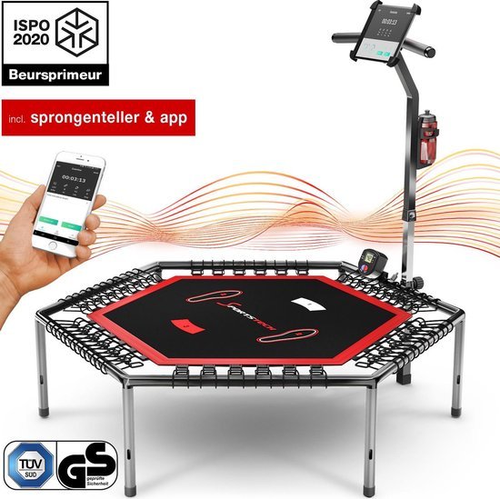 sportstech germany htx100 smart fitness trampoline met app