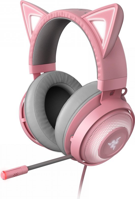 razer kraken gaming headset kitty edition pc roze