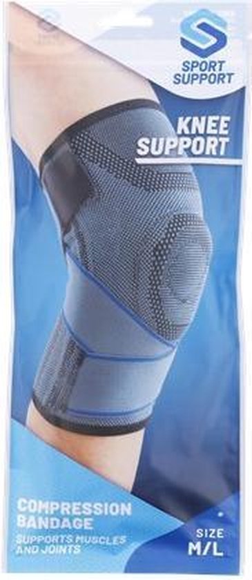 sport support kniebandage compressie bandage knie brace blauw m l