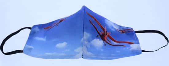 mondkapje wasbaar herbruikbaar katoen rood vliegtuig