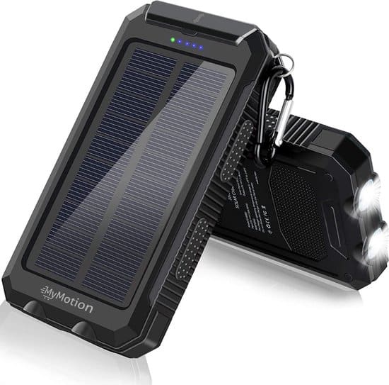 mymotion solar powerbank 20000 mah voor apple iphone en samsung zonne