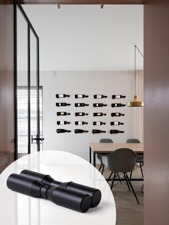 wijnrek wijnwand duet modern wijnrek aan de muur mat zwart geschikt