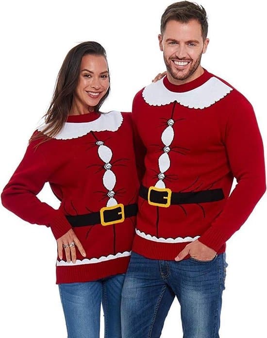 foute kersttrui dames heren christmas sweater kerstman groeit uit zn