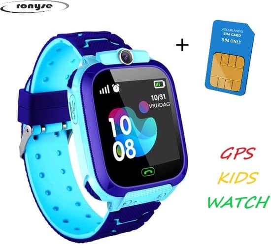 smartwatch gps voor kinderen blauw inclusief simkaart kinder horloge