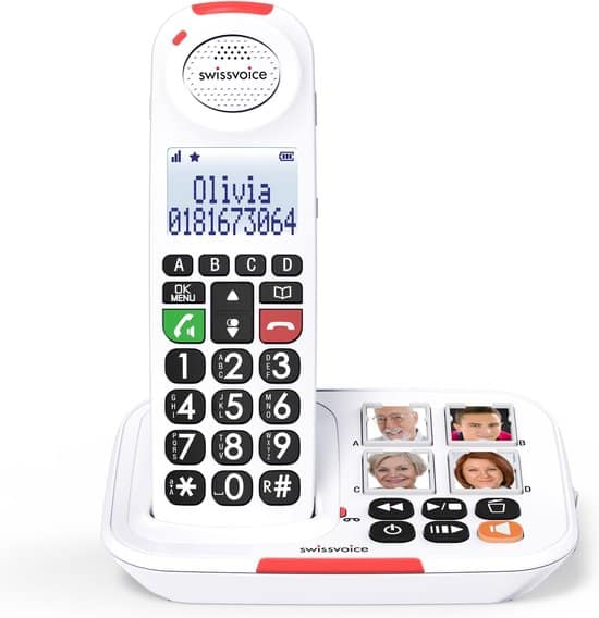 swissvoice xtra2155bnl wit grote toetsen senioren dect telefoon vaste lijn 1