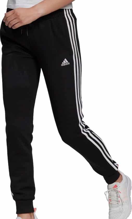 adidas essentials french terry 3 stripes joggingbroek zwart dames maat m