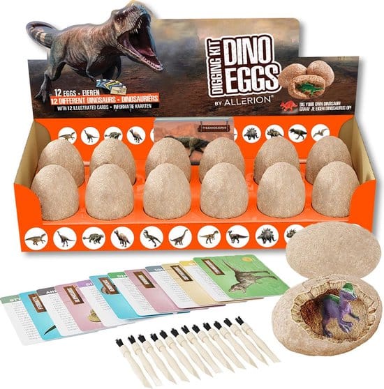 allerion dino graaf kit 12 dino eieren speelset archeologie educatief