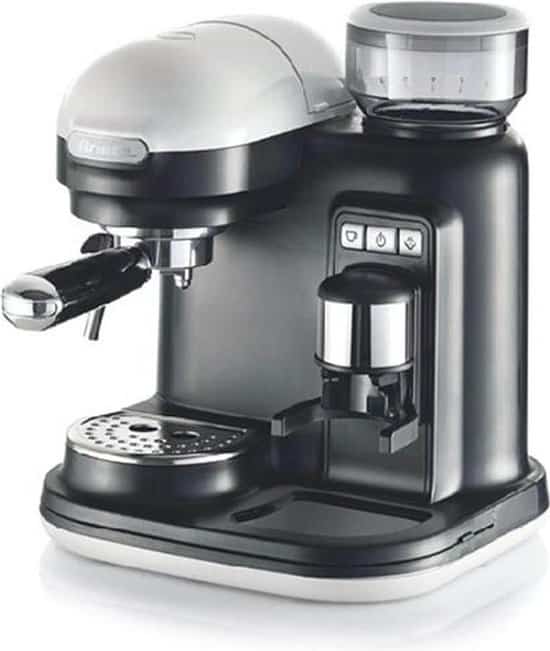 ariete moderna espresso machine met geintegreerde koffiemolen wit