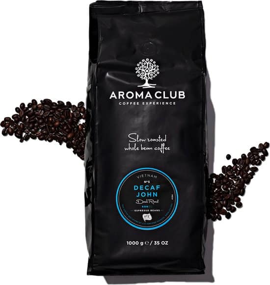 aroma club cafeinevrije koffiebonen 1kg no 5 decaf john koffie