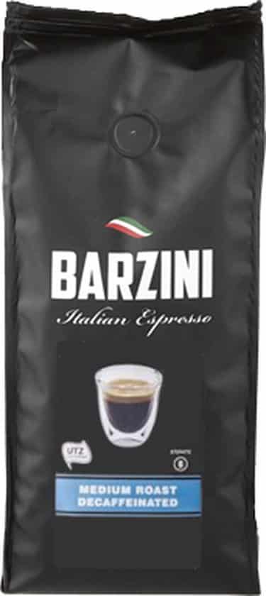 barzini italian espresso medium roast decaffeinated espressobonen 500 gram
