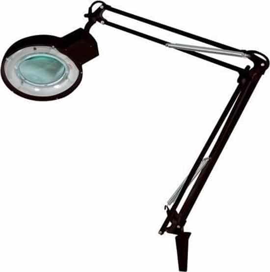 bureaulamp met vergrootglas 5 dioptrie 22 watt zwart