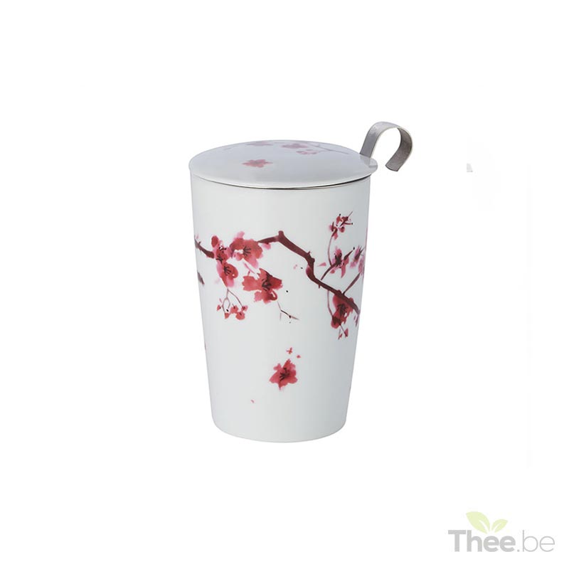 cherry blossom theetas met filter en deksel 350ml