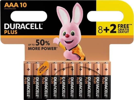 duracell plus power aaa 10 pack 8 2