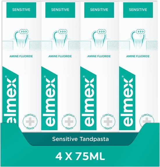 elmex sensitive tandpasta 4 x 75ml voor gevoelige tanden voordeelverpakking 1