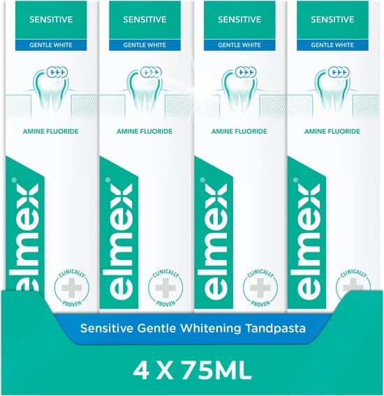 elmex sensitive whitening tandpasta 4 x 75ml voor gevoelige tanden