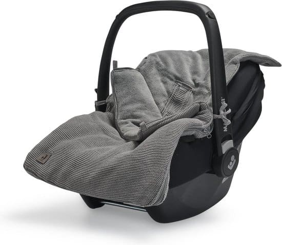 jollein voetenzak voor autostoel kinderwagen basic knit stone grey