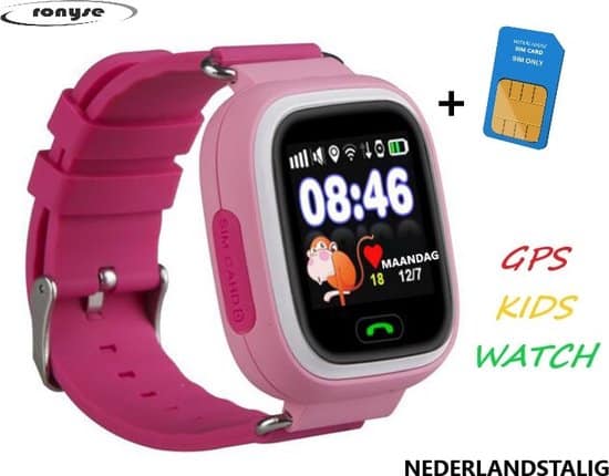 kinder smartwatch gps inclusief simkaart roze kinder horloge meisje