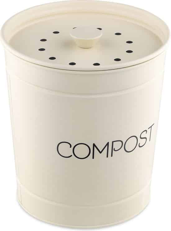 navaris metalen compostbak 3 liter afvalbakje met 3x filter tegen vieze