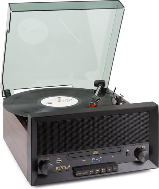 platenspeler bluetooth fenton rp135w retro platenspeler met cd speler hout