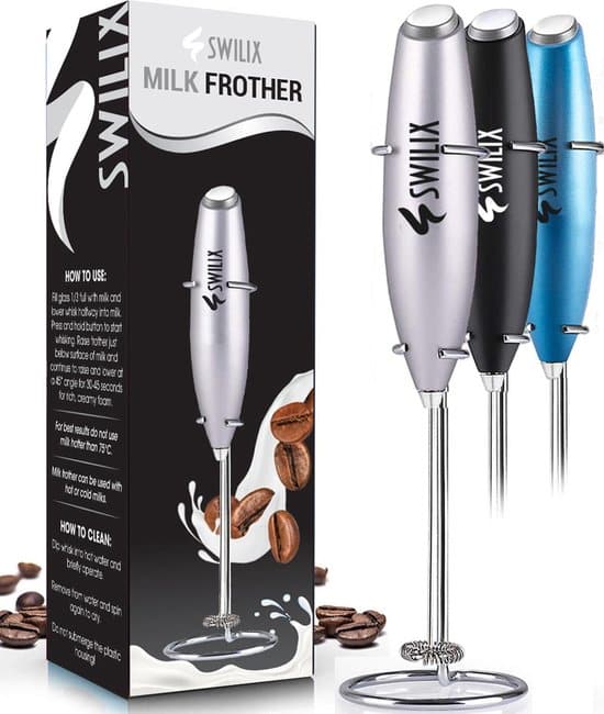 swilix melkopschuimer met rvs houder handmatige melk opschuimer