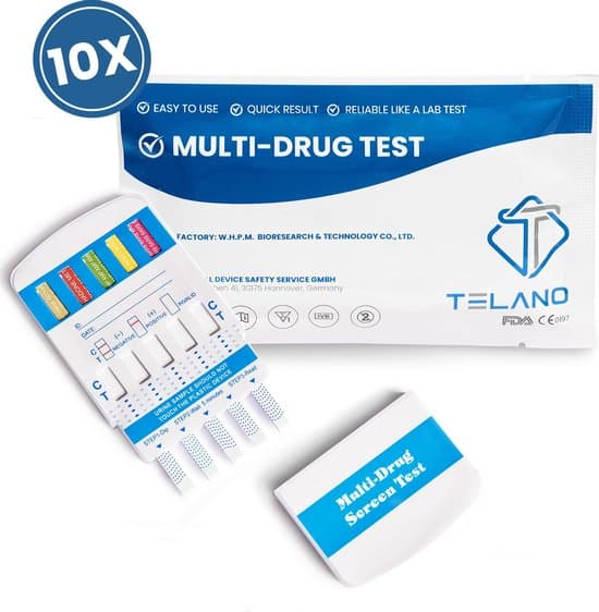 telano 10 stuks multi drugstest urine test op 10 soorten drugs cannabis thc