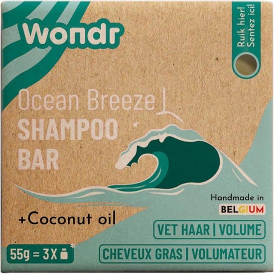 wondr ocean breeze shampoo bar vet haar volume in je haar sls scs vrij