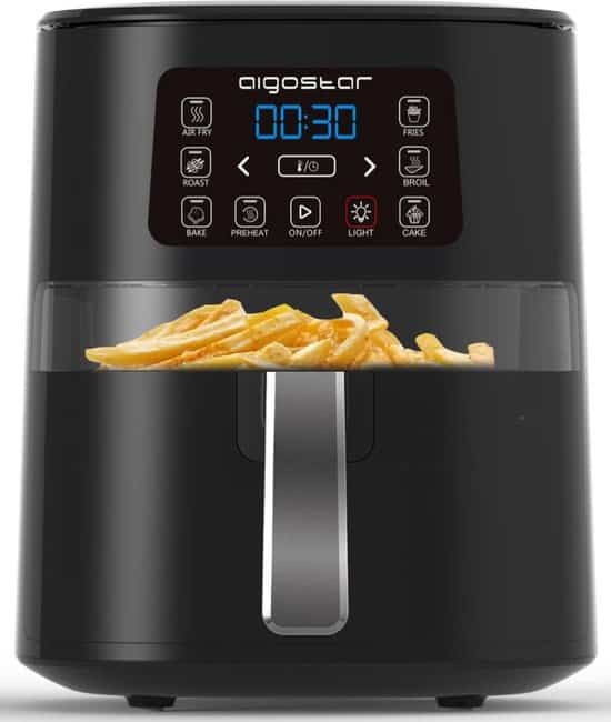 aigostar maha 30xve airfryer heteluchtfriteuse aerofryer 4l met een