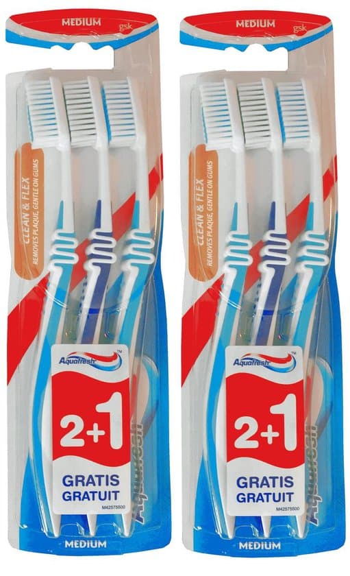 aquafresh flex tandenborstel medium 6 stuks