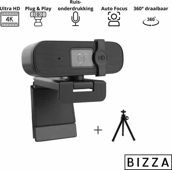 bizza high end webcam 4k camera business edition ultra hd inclusief 1
