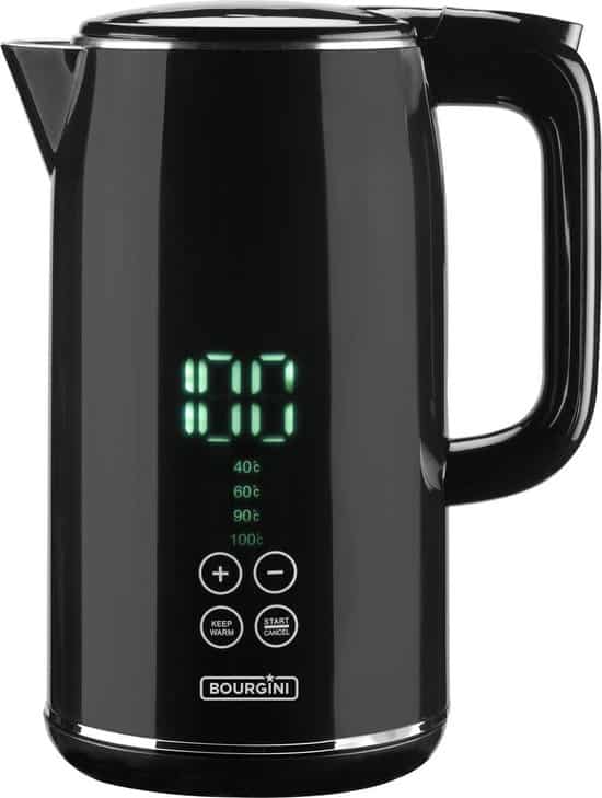 bourgini cool touch digital kettle digitale waterketel 1 7 liter zwart