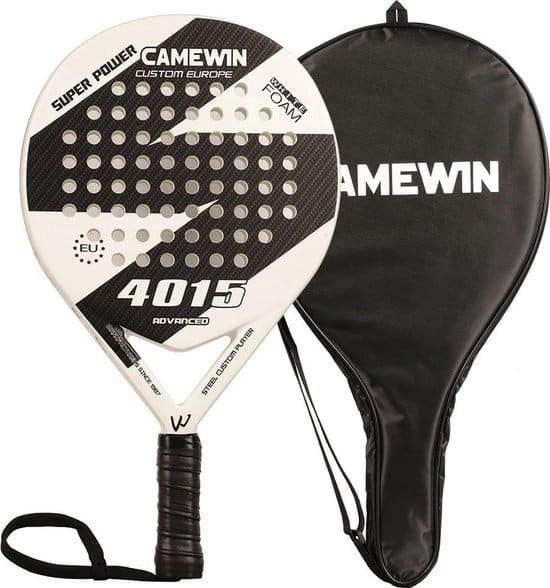 camewin padel racket full carbon wit zwart camewin