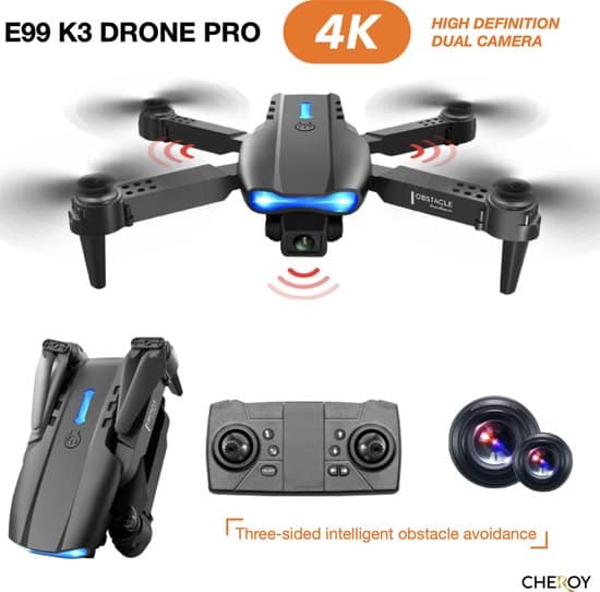 cheroy 4k drone e99 k3 pro zwart 4k dual camera smart obstacle 1