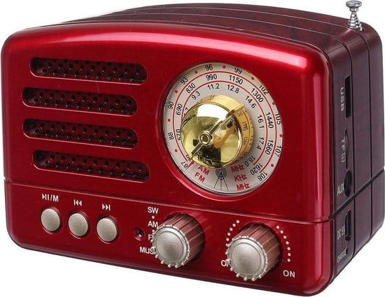 draagbare vintage retro radio bluetooth speaker am sw fm tf card slot usb rood