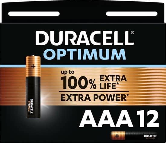 duracell optimum alkaline aaa batterijen 12 stuks
