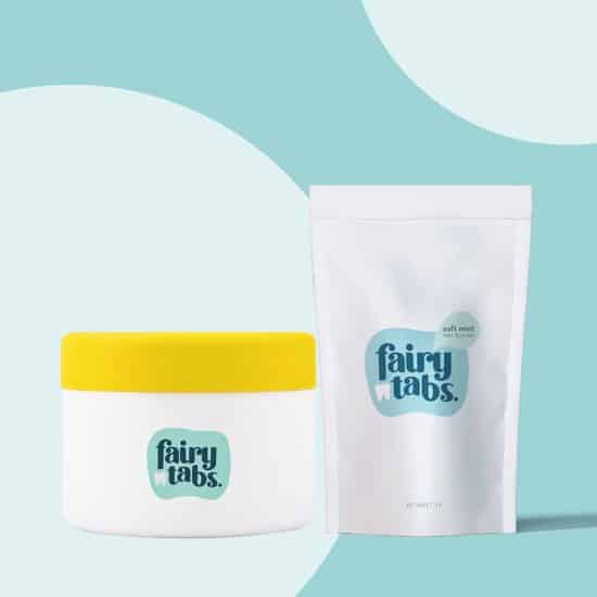 fairytabs tandpasta tabletten met opbergpot soft mint 1 maand kinderen