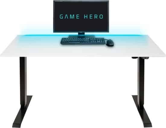 game hero monster gaming bureau led verlichting ergonomisch wit