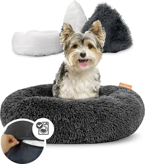 happysnoots hondenmand en kattenmand fluffy hondenbed donut dog bed