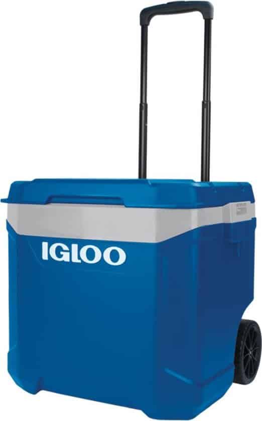igloo latitude 60 grote koelbox op wielen 57 liter blauw