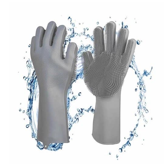 magic siliconen schoonmaak handschoenen met ingebouwde borstels 1 2