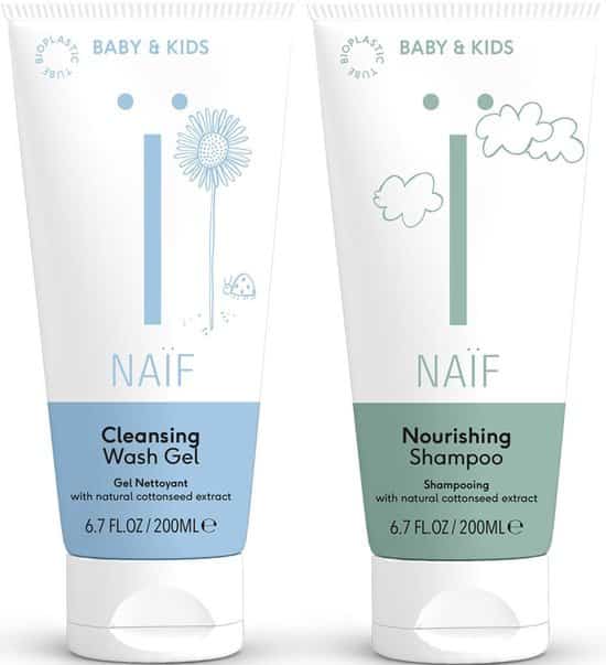 naif voordeelverpakking natuurlijke baby washgel shampoo