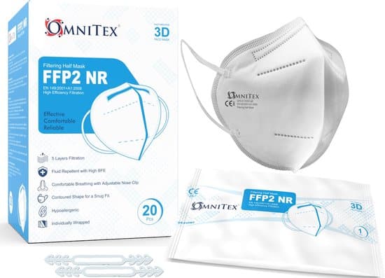 omnitex ffp2 gezichtsmasker 20 stuks wit individueel verpakt hoge