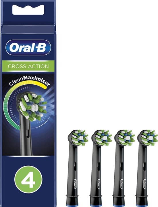 oral b crossaction met cleanmaximiser technologie opzetborstels zwart