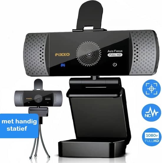pixxo autofocus full hd 1080p streaming webcam stereo microfoon met noise