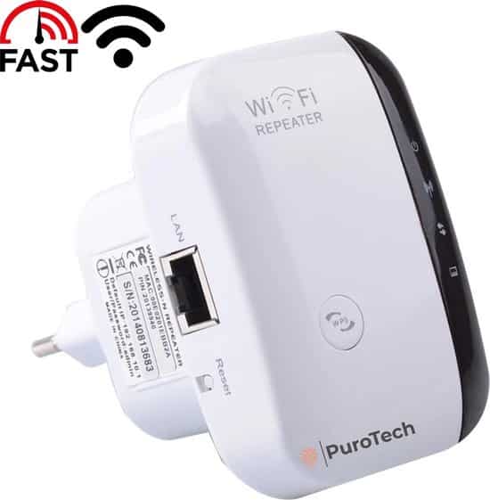 purotech wifi repeater wifi versterker stopcontact 300mbps 24 ghz 1 1