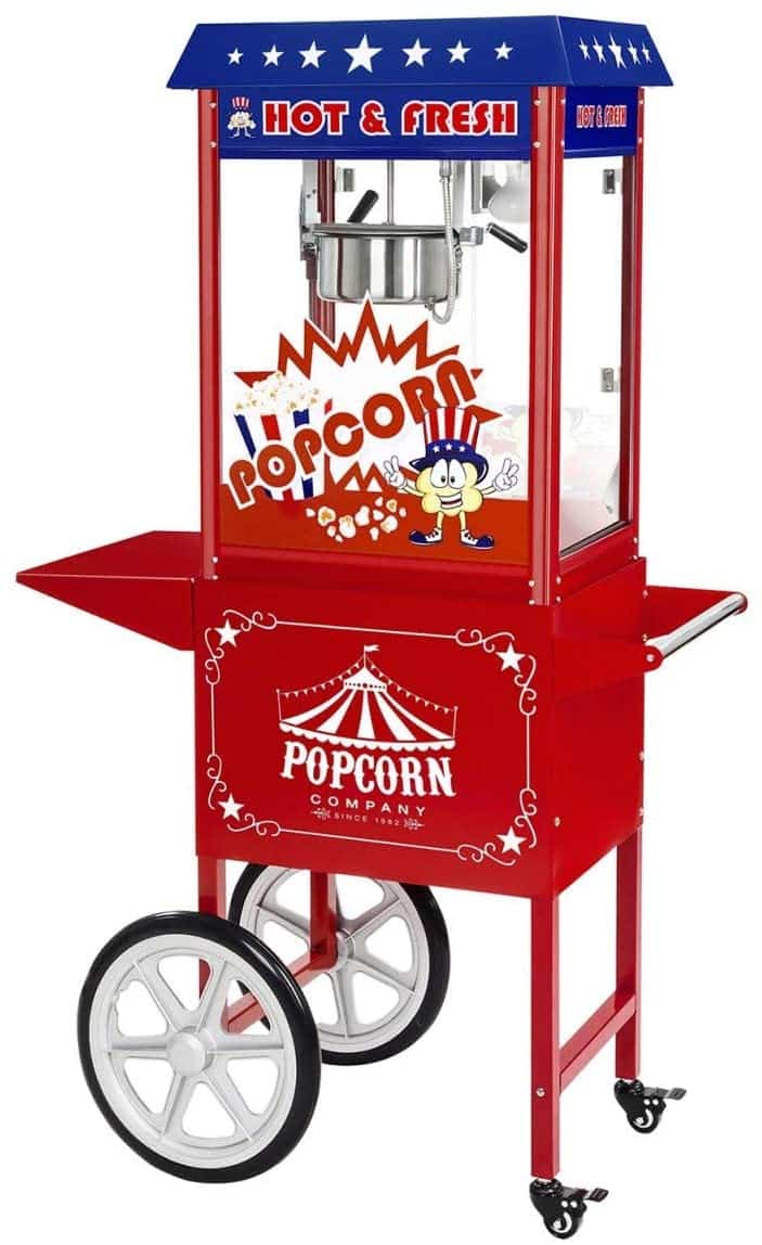 royal catering popcorn machine met onderstel rood 230v 16l h popcornmaker 1