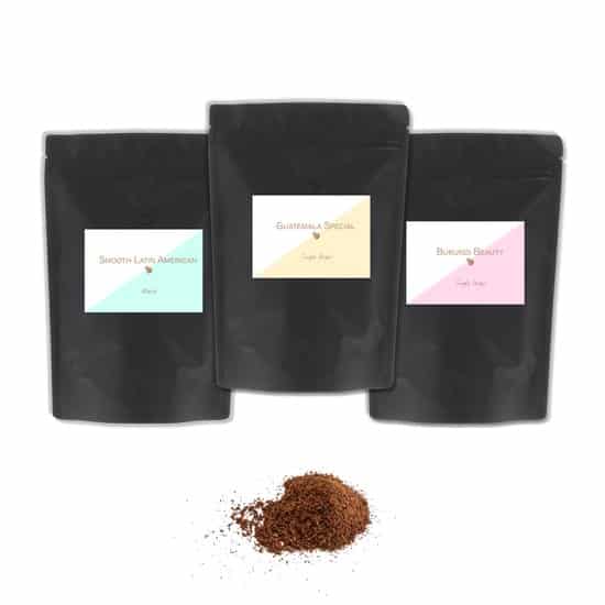 specialty koffie proefpakket 3x 120 gram verse koffie gemalen bonen